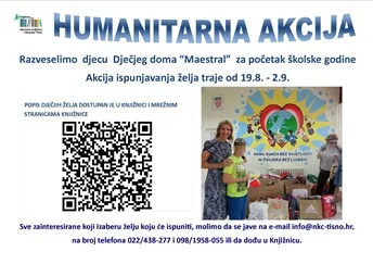 Humanitarna akcija tišnjanske knjižnice za djecu bez roditelja – olakšajmo im prvi dan škole!